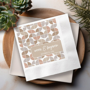 Mid Century Modern Bridal Shower Champagne Colours Napkin