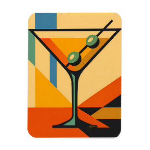 Mid Century Modern Bright Bauhaus Martini Magnet