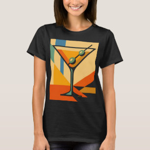 Mid Century Modern Bright Bauhaus Martini T-Shirt