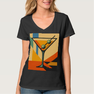 Mid Century Modern Bright Bauhaus Martini T-Shirt
