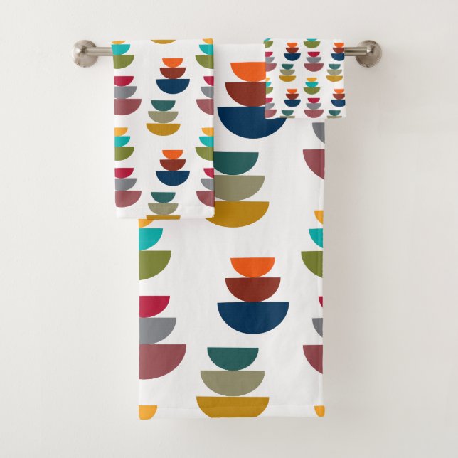 Mid-Century Modern Bright Minimalism  Bath Towel Set (Insitu)