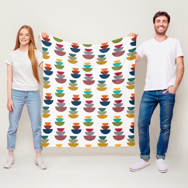 Mid-Century Modern Bright Minimalism  Fleece Blanket (In Situ)