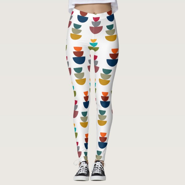 Mid-Century Modern Bright Minimalism  Leggings (Front)