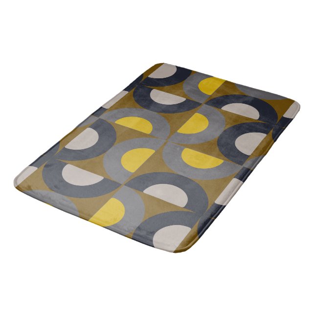 Mid-Century Modern Bronze Mustard Thunder    Bath Mat (Angled)