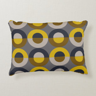 Mid-Century Modern Bronze Mustard Thunder Decorative Cushion