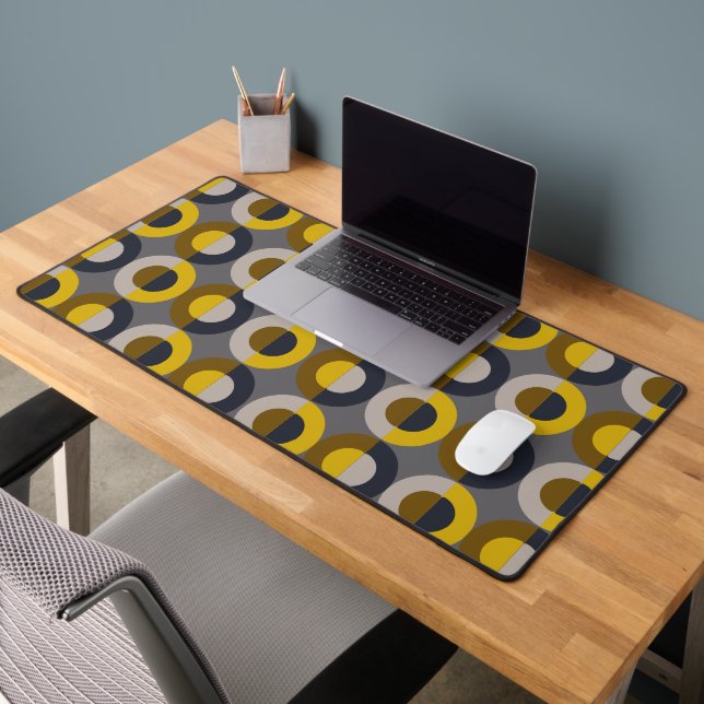 Mid-Century Modern Bronze Mustard Thunder       Desk Mat (Office 2)