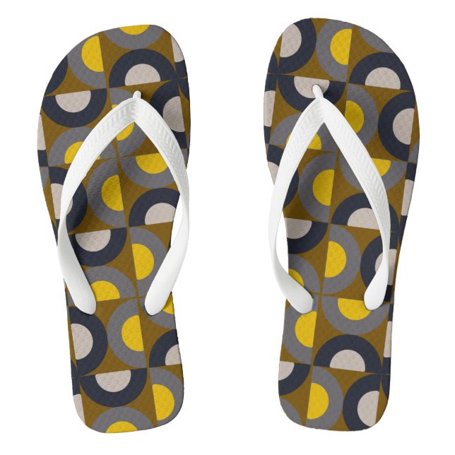 Mid-Century Modern Bronze Mustard Thunder      Flip Flops (Footbed)