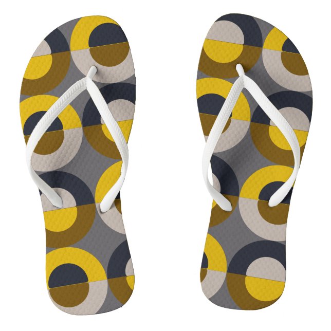 Mid-Century Modern Bronze Mustard Thunder     Flip Flops (Footbed)