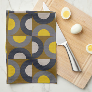 Mid-Century Modern Bronze Mustard Thunder Tea Towel