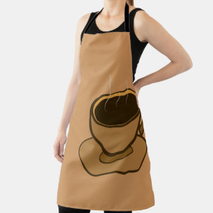 Mid Century Modern Brown Cosy Coffee Cup Apron