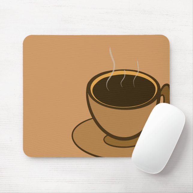 Mid Century Modern Brown Cosy Coffee Cup  Mouse Mat (With Mouse)