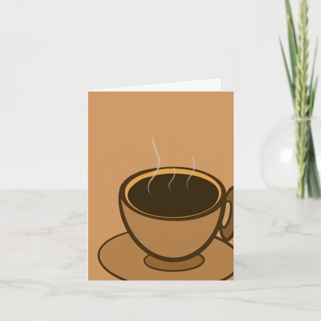 Mid Century Modern Brown Cosy Coffee Cup Note Card (Front)