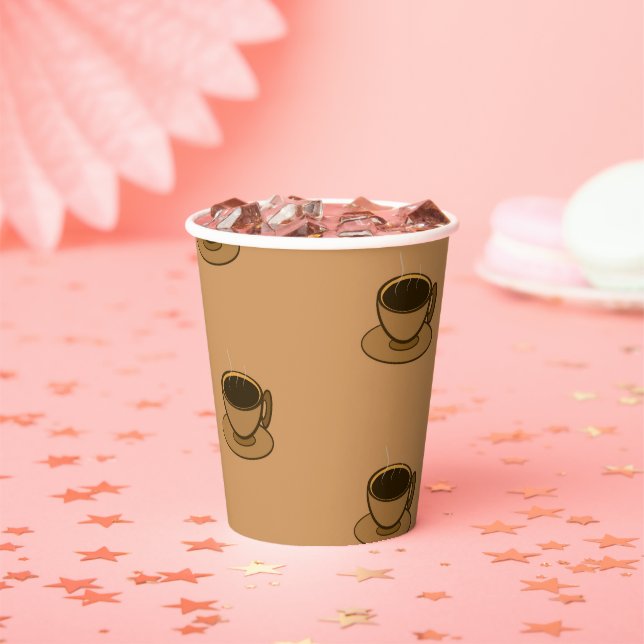 Mid Century Modern Brown Cosy Coffee Cup Paper Cup (Insitu)