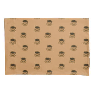 Mid Century Modern Brown Cosy Coffee Cup Pillowcase