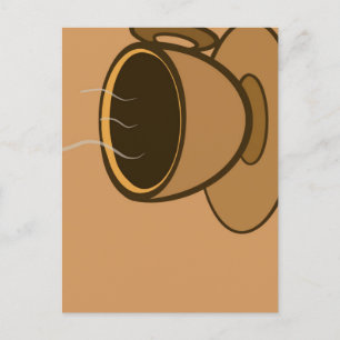 Mid Century Modern Brown Cosy Coffee Cup Postcard