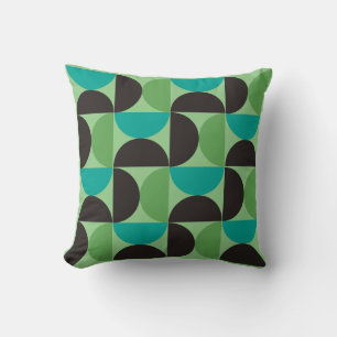 Mid-Century Modern Brown green and turquoise Cushion