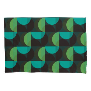 Mid-Century Modern Brown green and turquoise      Pillowcase