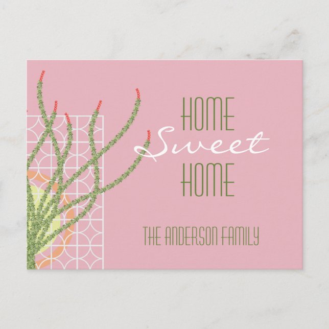 Mid Century Modern Cactus l Moving Announcement (Front)