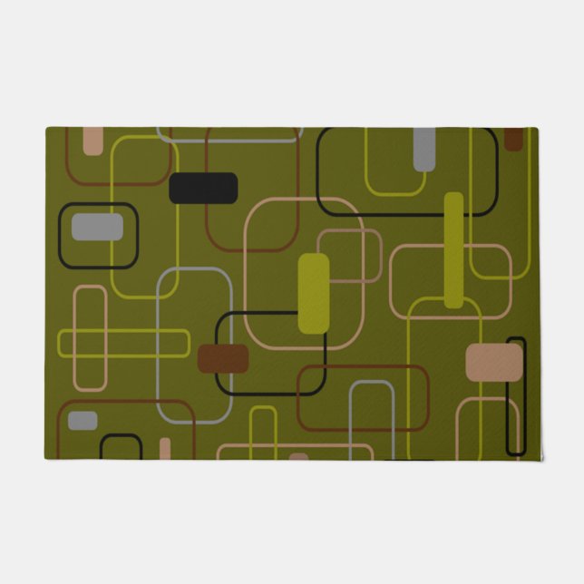 Mid-Century Modern Camouflage  Doormat (Front)