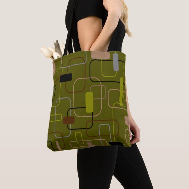 Mid-Century Modern Camouflage  Tote Bag (Close Up)