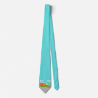 Mid Century Modern Cartoon House Neck Tie