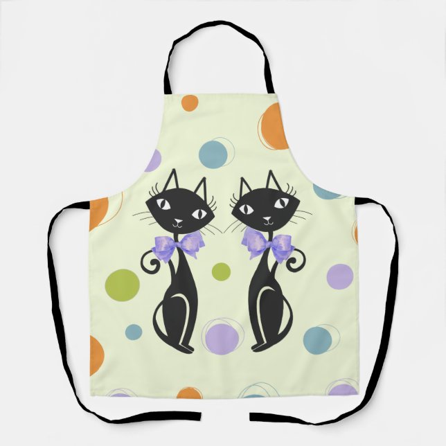 Mid Century Modern Cat Apron (Front)