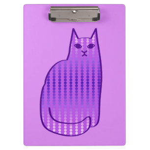 Mid-Century Modern Cat, Orchid and Purple Clipboard