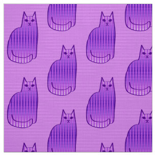 Mid-Century Modern Cat, Orchid and Purple Fabric