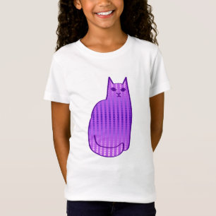 Mid-Century Modern Cat, Orchid and Purple T-Shirt
