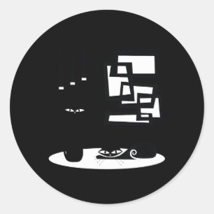 Mid Century Modern Cats And Atomic Classic Round Sticker