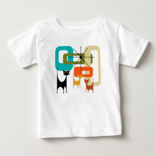 Mid-century Modern Cats  Baby T-Shirt