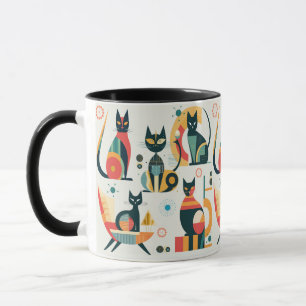 Mid Century Modern Cats Mug