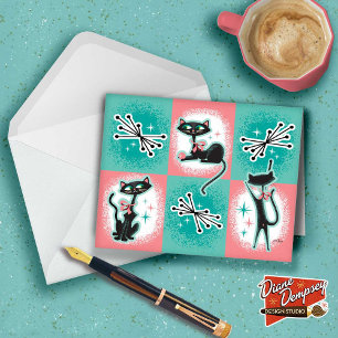 Mid-Century Modern Cats Note Cards