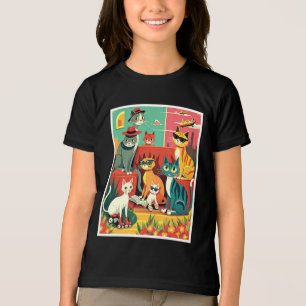 Mid Century Modern Cats on Vacation Tri-Blend Shirt
