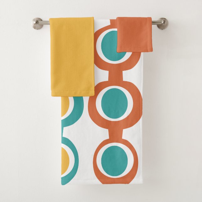 Mid-Century Modern Chain  Bath Towel Set (Insitu)