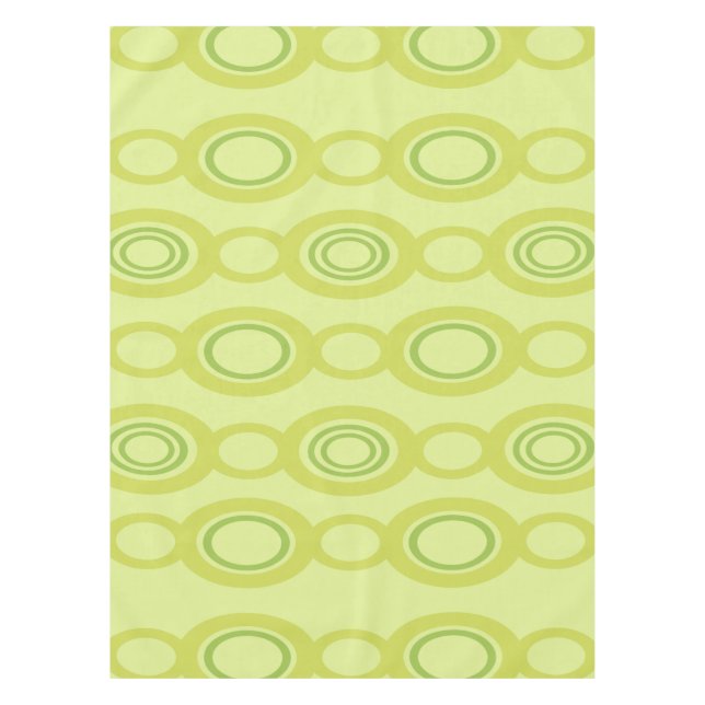 Mid Century Modern Chain Links Chartreuse Tablecloth (Front)