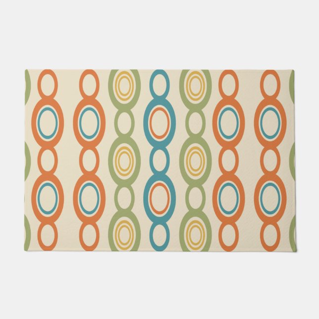 Mid Century Modern Chain Links Colourful Doormat (Front)