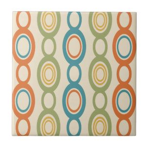 Mid Century Modern Chain Links Colourful Tile