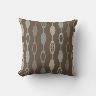 Mid Century Modern Chains Earth Tones Cushion