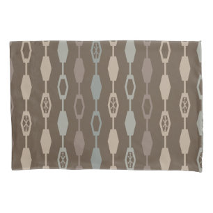 Mid Century Modern Chains Earth Tones Pillowcase