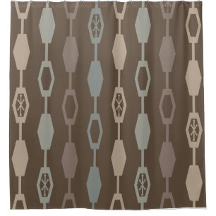 Mid Century Modern Chains Earth Tones Shower Curtain