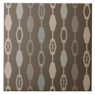 Mid Century Modern Chains Earth Tones Tile