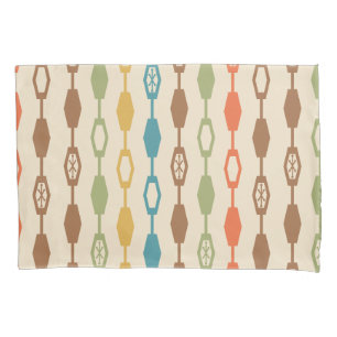 Mid Century Modern Chains Multicolored Pillowcase