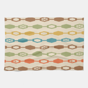 Mid Century Modern Chains Multicolored Tea Towel