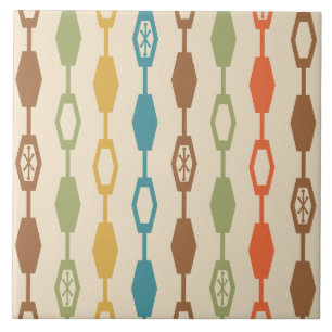 Mid Century Modern Chains Multicolored Tile