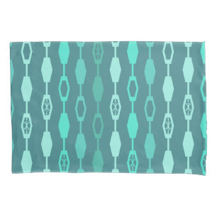 Mid Century Modern Chains Teal Pillowcase