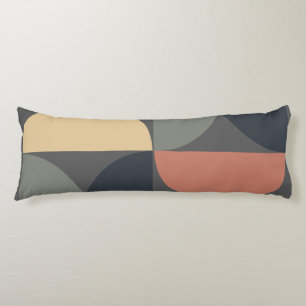 Mid Century Modern Charcoal Salmon Body Cushion
