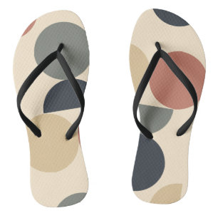 Mid Century Modern Charcoal Salmon Flip Flops