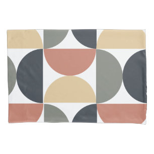 Mid Century Modern Charcoal Salmon    Pillowcase