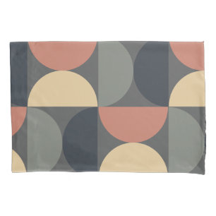 Mid Century Modern Charcoal Salmon     Pillowcase